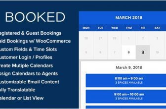 Booked - мощный и удобный в работе плагин заказа назначения для WordPress. Мощный и в тоже время лёгкий и простой в использовании плагин заказов.