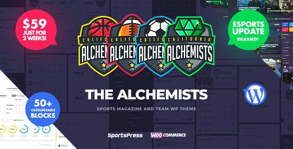 Alchemists - Wordpress тема для спорта, киберспортивный и игровой клуб