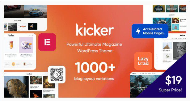 Kicker - многофункциональная WordPress тема для блогов и журналов + Gutenberg