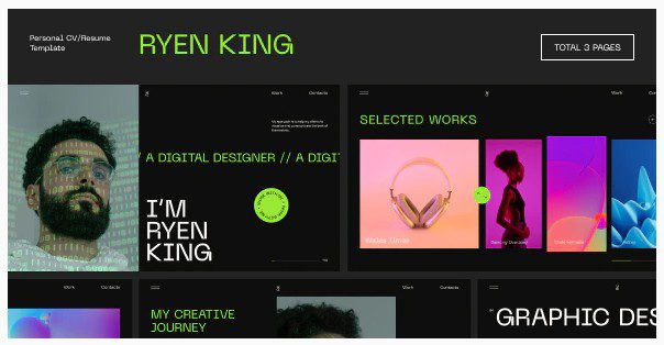 Ryen King - WordPress тема личного резюме