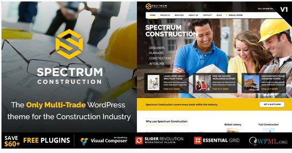 Spectrum - wordpress тема строительства