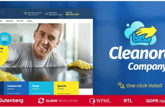 Cleanora - WordPress тема клининговых услуг