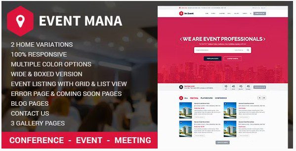 СКАЧАТЬ EventMana - WordPress Тема Управление событиями