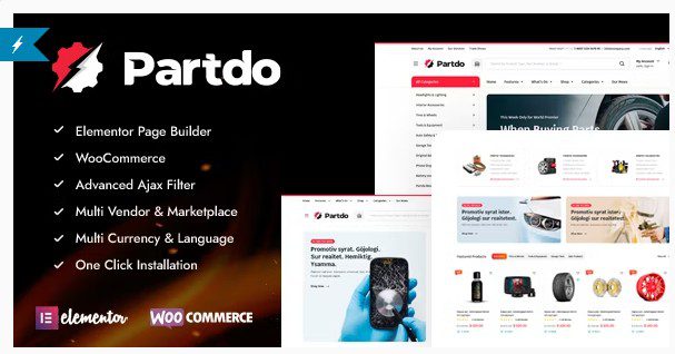 Магазин автозапчастей и инструментов WooCommerce eCommerce Elementor WordPress Theme