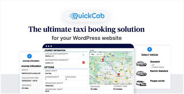 QuickCab - WooCommerce Плагин заказа такси. Он облегчает оценку стоимости, бронирование и оплату поездок.